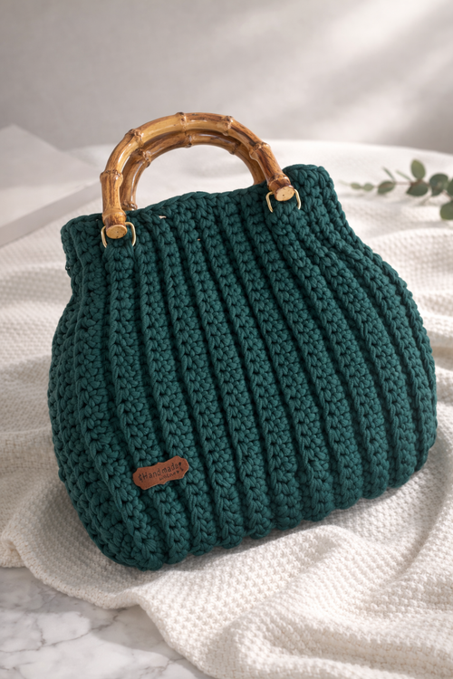 Nika Handmade Crochet Bag – Forest Green